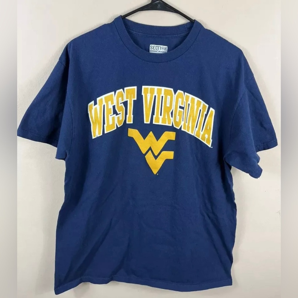 West Virginia Mountaineers TShirt Section 101 Majestic Adult Lrg